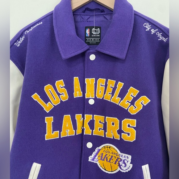 Purple and White Los Angeles Lakers Varsity Jacket - Picture 3 of 6